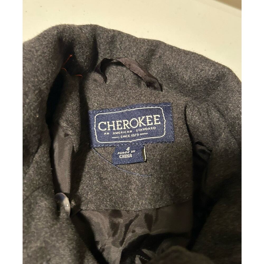 Girls Cherokee Gray Pea Coat Size 4 - Picture 4 of 7